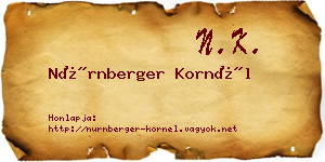 Nürnberger Kornél névjegykártya